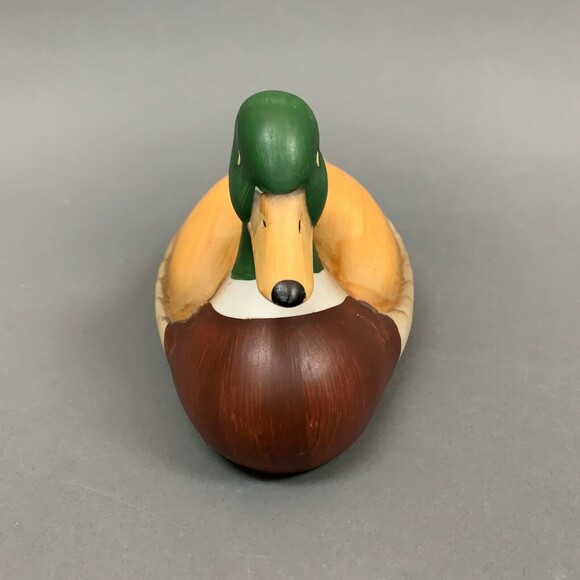 Lot of 2 Porcelain Mallard Ducks Canvas Back Hand Painted Green Head Brown Decoy - Picture 11 of 11